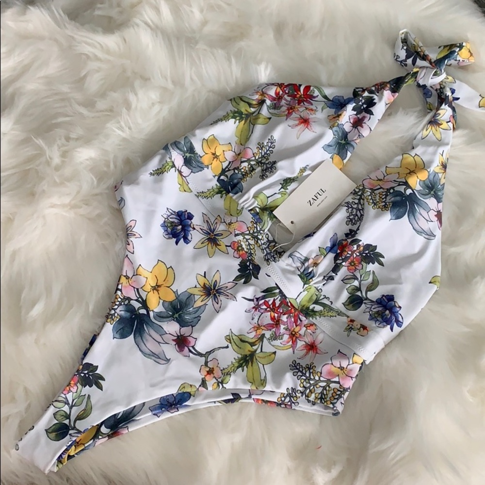 White Flower bathing suit